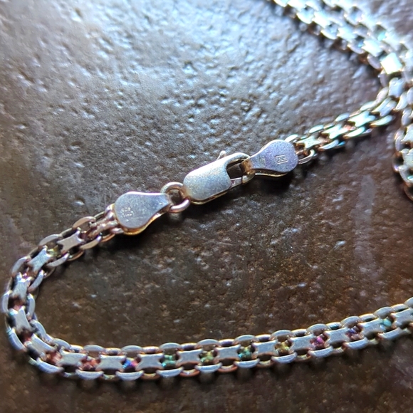 Italian silver flat chain necklace - Picture 6 of 7